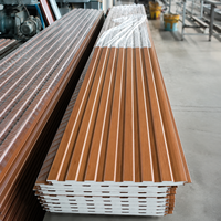 Panel de Pared Metálico Aislado Térmicamente de 16 mm, Tipo Sándwich de PU, Ideal para Casas Prefabricadas