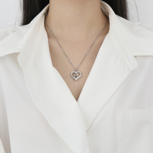 2025 l'amour des mères européennes et américaines mère fille collier en forme <span class=keywords><strong>de</strong></span> coeur pour les filles - Product Image 6