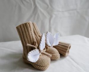 Nouveau bébé nouveau-né tricoté laine chaussettes simple sauvage mignon mode cordon automne infantile chaussons cachemire bébé chaussette - Product Image 3