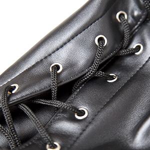 Lederen Bondage Zwart Full Face Fixation Sm Head Hood Bdsm <span class=keywords><strong>Fetish</strong></span> Capuchon Verstelbare Hoofddeksels Met Rits Voor Volwassenen Koppels - Product Image 6