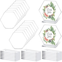 Numéro de table hexagonal transparent en acrylique, moderne, pour mariage, DIY, carte de place pour fête d'anniversaire, décoration