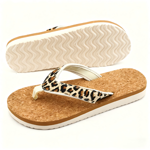 Tongs classiques pour femmes à imprimé léopard, semelle intérieure confortable en EVA, brides blanches, semelle épaisse pour un usage quotidien, décontracté et élégant - Product Image 2
