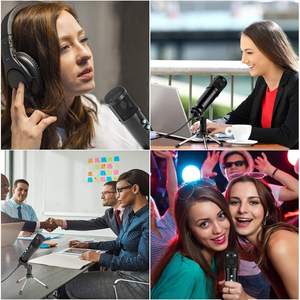 Podcast multipropósito de escritorio USB micrófono de condensador Pro para <span class=keywords><strong>la</strong></span> grabación de juegos de radiodifusión reunión <span class=keywords><strong>voz</strong></span> Overs y Streaming - Product Image 5