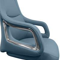 Chaise de bureau ergonomique en cuir de haute qualité à dossier haut, chaise pivotante de direction réglable avec appui-tête souple