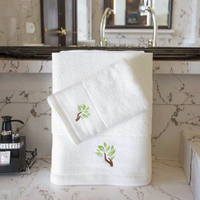 Serviettes d'hôtel douces et absorbantes, serviettes d'hôtel 5 étoiles, blanches, logo personnalisé, linge de bain, 100% coton, ensemble de serviettes de bain, de visage et de mains pour hôtel