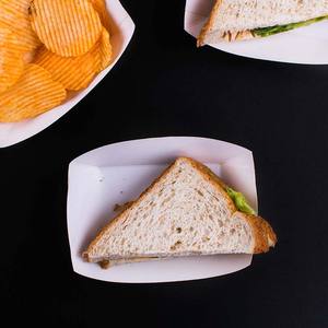 Logo de personnalisation de papier d'artisanat blanc de plateau de nourriture de papier jetable pour la nourriture de rue de poulet frit par sandwich - Product Image 3