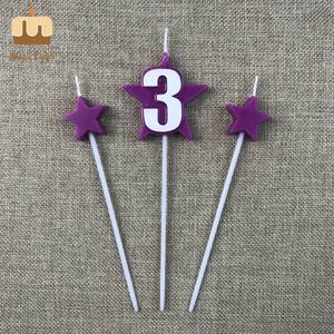 เทียนหอมธรรมดารูปดาว0-9สำหรับงานวันเกิดเจ้าหญิงปาร์ตี้วันฮาโลวีนเทียนหมายเลขเค้กแฮนด์เมด - Product Image 1