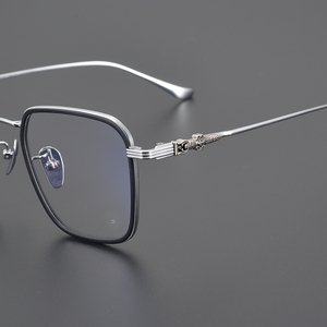 Modello quadrato intagliato Ultra leggero puro titanio argento grigio Premium qualità superiore trasparente occhiali belli per gli uomini delle donne - Product Image 2