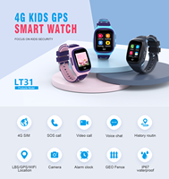 Montre connectée pour enfants 4G SOS IP67 étanche, écran carré IPS, GPS, appel vidéo, caméra, application Setracker, jeu, horloge LT31