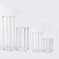 Nouveau Support de Fleurs de Table de Mariage Moderne en Acrylique Transparent à Cadre Carré pour Décoration Extérieure