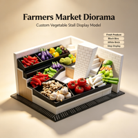 Modèle de stand de marché fermier personnalisé pour l'exposition de légumes frais