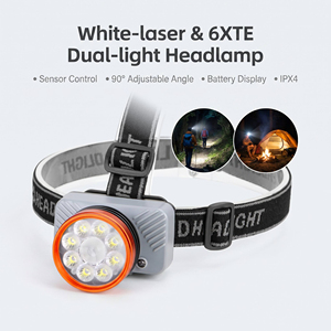 White Laser 6XTE Dual <b>Light</b> LED Headlamp USB-C Rechargeable Smart Power Display Motion <b>Sensor</b> IPX4 Running Camping Hiking Headli - Product Image 4