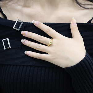 European Style Bowknot <b>Titanium</b> Steel <b>Ring</b> For Women 18K Gold Color Geometric Shape Jewelry Gift - Product Image 4