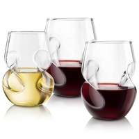 Verres à cocktail transparents de 9/16 oz en gros, verres à vin sans pied créatifs avec indentations pour les doigts