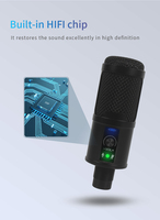 Microphone USB professionnel à condensateur pour PC, ordinateur portable, studio d'enregistrement, chant, jeux et streaming