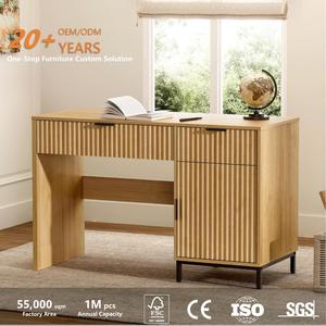 Bureau d'ordinateur en MDF personnalisé avec tiroirs et grande capacité, design écologique et peu encombrant, pieds en métal pour usage domestique ou professionnel - Product Image 2