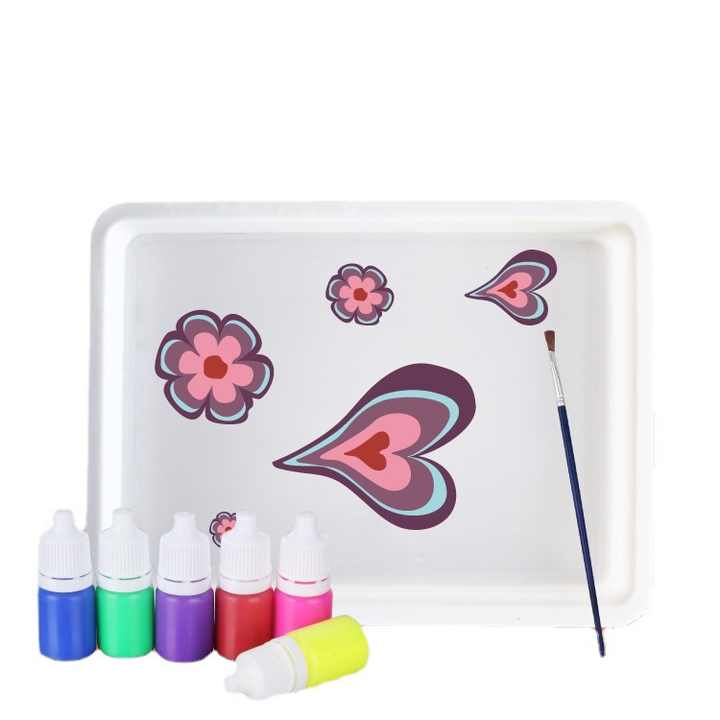 Kit Peinture Marbrée Enfant 12 Couleurs - Activité Manuelle Eau Créative 6-12 Ans