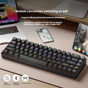 EWEADN G68 Nuevo Teclado Mecánico con Interruptor Lineal RED de 2000 mAh, Inalámbrico Trimodal con Retroiluminación RGB, USB 3.0 para Escritorio - Product Image 6