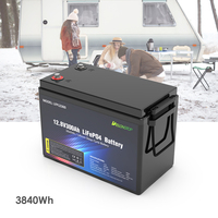 Batterie au lithium-ion LiFePO4 de haute qualité EU 12V 100AH 200AH 300AH 400AH 500AH 600AH 800AH 12.8V pour camping-car, marine et VR