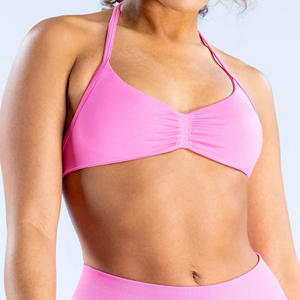 Ensemble de yoga sans couture transfrontalier, leggings sculptants à haute élasticité, soutien-gorge de sport, tenue d'entraînement ajustée de couleur unie - Product Image 3