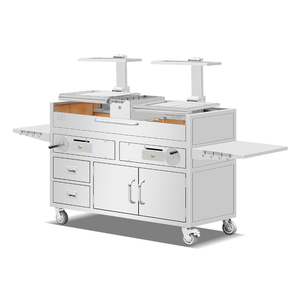 Parrilla Argentina Luxurious Stainless Steel Charcoal Grill-Premium Asado <strong>Compact</strong> Outdoor <strong>BBQ</strong> with Remote Control &amp; Trolley - Product Image 4