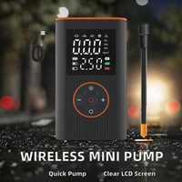 Gonfleur de pneus portable sans fil 150 PSI avec manomètre numérique rechargeable et lumière d'urgence pour voiture