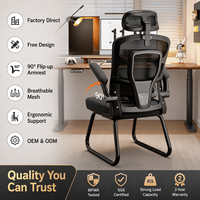 Chaise de bureau ergonomique avec soutien lombaire et appui-tête réglables - Chaise de bureau en maille respirante pour le bureau à domicile et les jeux