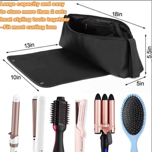 Bolsa de viaje para herramientas de peinado y tapete resistente al calor para planchas de pelo, rizadores y productos de cuidado capilar, de fábrica con certificación Sedex Bsci. - Product Image 2