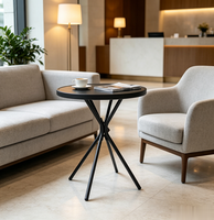 Table basse ronde portable légère à prix de gros, design facile à nettoyer, durable, écologique, table ronde américaine