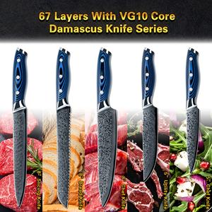 Juego de cuchillos para carne de acero de Damasco de acero al carbono de 5 pulgadas y 6 uds. Más vendidos en EE. UU. - Product Image 5
