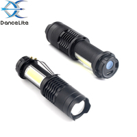 Mini lampe torche LED USB SK68 rechargeable avec gravure de logo, batterie intégrée, lampe torche COB, torche réglable