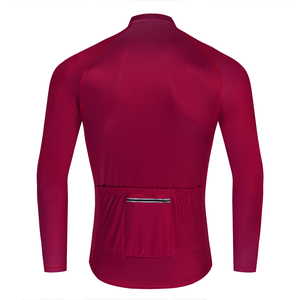 Maglia <span class=keywords><strong>invernale</strong></span> termica in pile <span class=keywords><strong>ciclismo</strong></span> <span class=keywords><strong>da</strong></span> uomo manica lunga caldo caldo morbido spazzolato <span class=keywords><strong>abbigliamento</strong></span> <span class=keywords><strong>da</strong></span> bicicletta traspirante con tasca a cerniera - Product Image 1