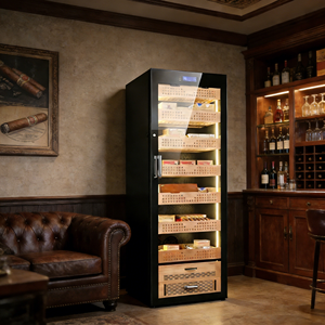Humidor électrique à faible consommation d'énergie, sans givre, fonctionnement silencieux, avec plateau en bois de cèdre, pour usage domestique, capacité 198L - Product Image 2