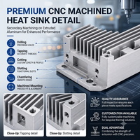 Dissipateur thermique carré en aluminium extrudé sur mesure série 6000, anodisé pour l'électronique de puissance LED, fabrication OEM, découpe et soudage