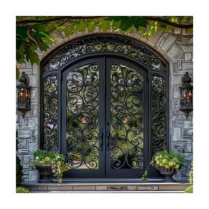 Puertas de Hierro Forjado Precolgadas Personalizadas, Diseños de Puertas y Ventanas con Rejillas de Hierro Forjado, Puerta de Hierro Forjado al Mejor Precio - Product Image 4