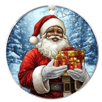 Ornement de Noël en céramique en gros d'usine, impression personnalisée, ornement rond entièrement coloré à suspendre, décoration d'arbre, cadeaux de fêtes, boîte