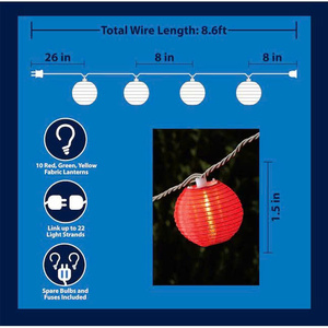 IP65 Plastic Coastal Lantern <b>String</b> Light AC Powered Warm Glow 6ft Decor for Patio <b>Garden</b> Bedroom Holiday - Product Image 4