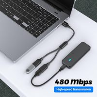 Adaptateur MOGOOD double USB 2.0 femelle vers mâle 2 ports Double Y Splitter avec rallonge d'alimentation Interface de données USB