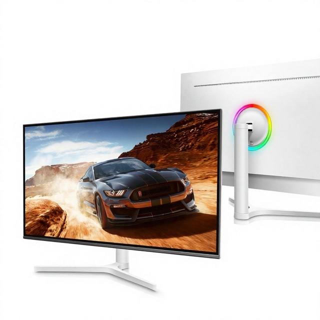 32 Inch Gaming Monitor 240HZ 99% SRGB Wide Color Gamut 1MS Latency White Flat-Panel IPS 300cd/m2 for Audio