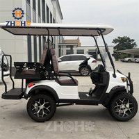 Voiture de golf électrique de luxe, finition peinture métallisée, capote monobloc, poignées de maintien et capacité de montée en pente, 3-4 places, 30-50 km/h