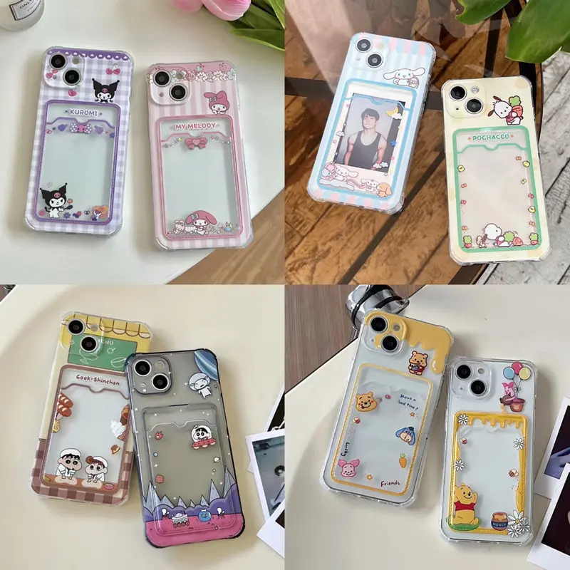 Cartoon Animal elements Card Cover Cover posteriore trasparente custodia del telefono per iPhone 15/14/13/12/11 pro max