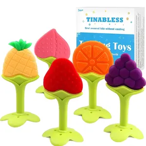 Bebek silikon diş kaşıyıcı oyuncak yumuşak meyve silika jel sakız ısırma oyuncak