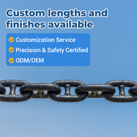 Nueva Cadena de Anclaje M2/M3 Syud, Acero CM490, 32 mm, Pintada en Negro, 27.5 m, Eslabón de Amarre para Construcción Naval, Acuicultura, Cadena de Anclaje Marina