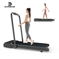 DAPOW 2025 Tapis roulant pliable portable mini, moteur électrique, entraînement cardio, marche, utilisation à domicile, écran LED, affichage des calories