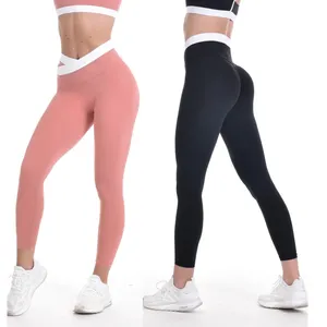 Customize Soft Thick High Waisted Pants Tummy Compression Slimming Anti-cellulite Scrunch Butt Yoga Leggings Women