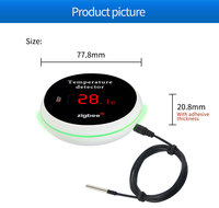 Capteur de température intelligent Zigbee Tuya pour maison connectée, sonde externe de 3 m, thermomètre numérique Smart Life, alarme à distance pour pièce, eau, piscine