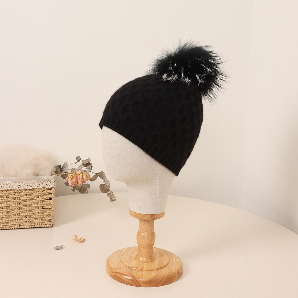 Warm & Stylish Inner Mongolian Cashmere Hat with Fox Fur display picture 1