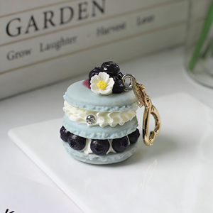 Funny Cute Fruit Cake Keychain Dessert Pendant Charm <b>Woman</b> Gift Grape Cherry Blueberry Macaron Key Chain Simulation Food <b>Keyring</b> - Product Image 6