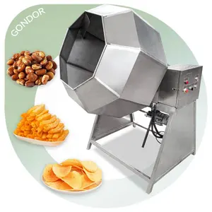 Caramel Popcorn Peanut Drum Type Seasoning Hotair Blow Nuts Roasting And Flavoring Machine
