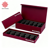 Boîte-cadeau de bouteille de vernis à ongles personnalisée Baoren avec couvercle produits de beauté pour les cheveux et les ongles boîte d'emballage vide rouge Production en usine